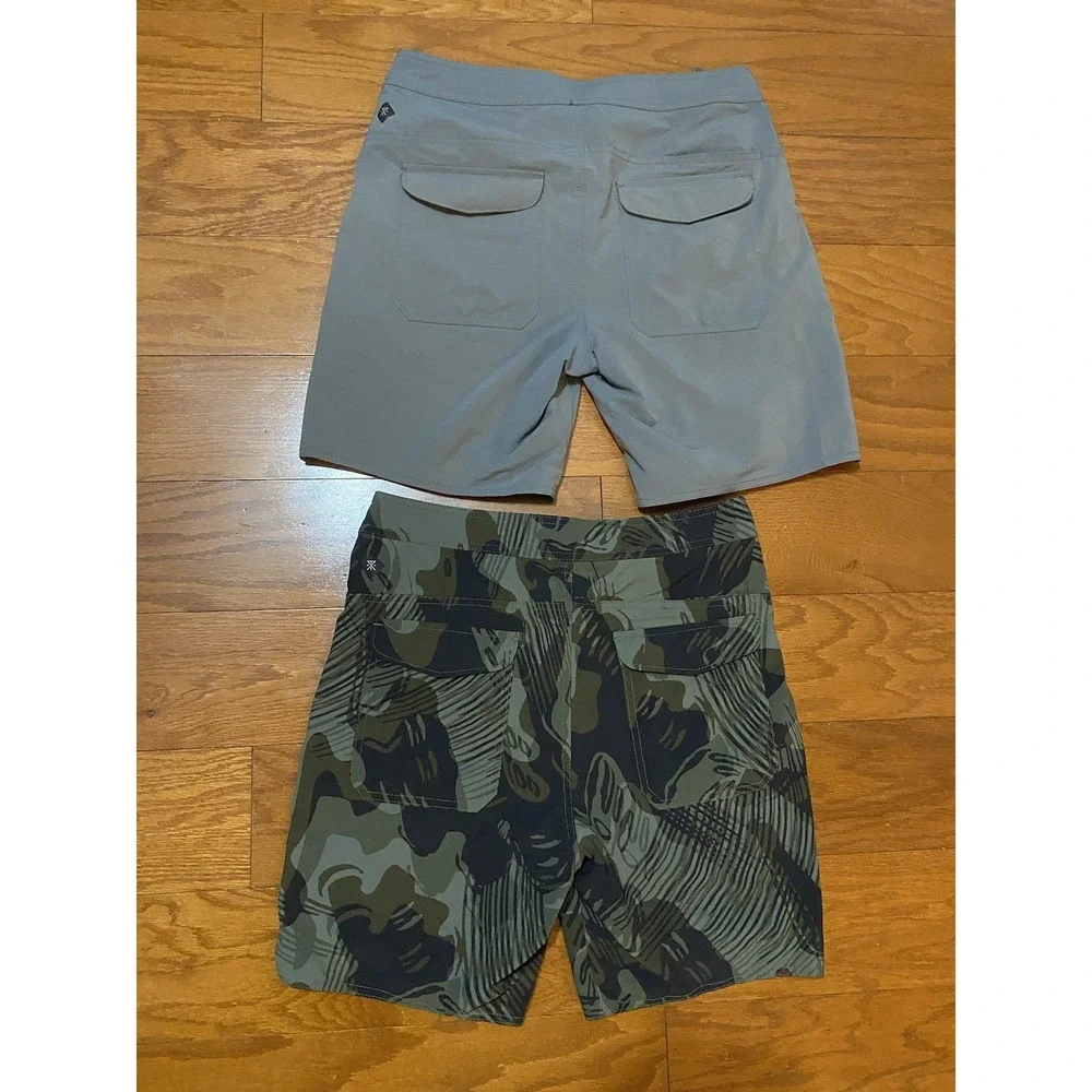 Roark Board Shorts Mens 30 Lot Of 2 Unlined Swim Trunks Camo Gray